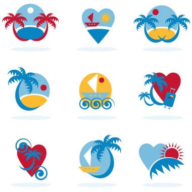 Yaz simgeleri, vektör basit tasarım 