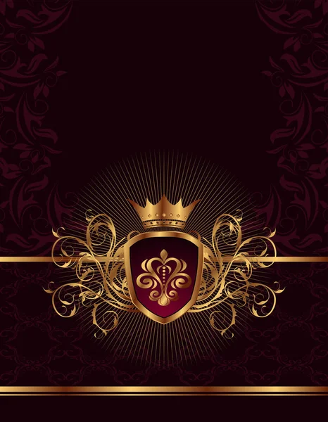 Koninklijke Kroon Met Gouden Frame Vector Illustratie — Stockvector