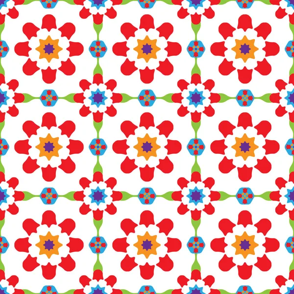 Patrón Floral Sin Costuras Fondo Colorido Ilustración Vectorial — Archivo Imágenes Vectoriales