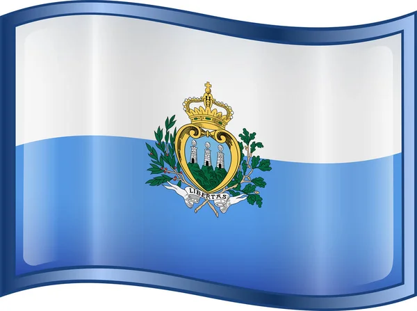 Bandera Nacional San Marino Ilustración Vectorial Sobre Fondo Blanco — Vector de stock