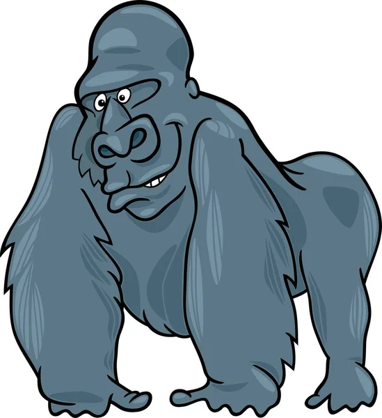 Beyaz Arkaplanda Goril Çizgi Filmi Çizimi — Stok Vektör