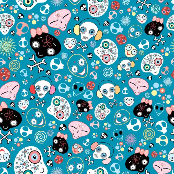 Seamless Pattern Funny Monsters — Stock Vector