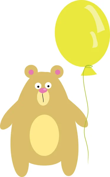Urso Pelúcia Com Balão —  Vetores de Stock