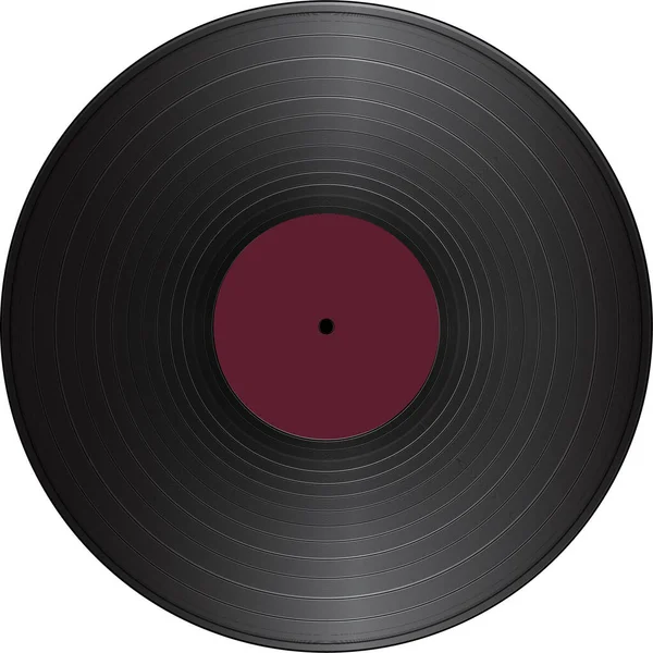 Platte Mit Roter Schallplatte — Stockvektor