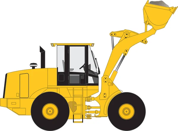 Vector Image Yellow Tractor — Stock Vector