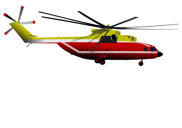 Helikopter Vektor Ikon Rajzfilm Vektor Ikon Elszigetelt Fehér Háttér — Stock Vector