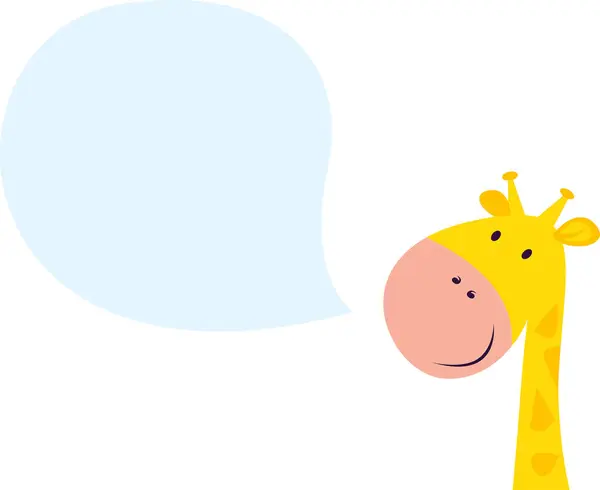 Söt Giraff Med Pratbubbla Tecknad Karaktär — Stock vektor