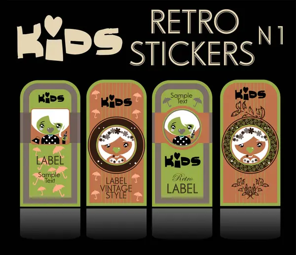Vintage Retro Kids Design — Stock Vector