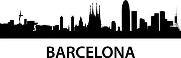 Silhouette Madrid City Skyline Vector Illustration — Stock Vector