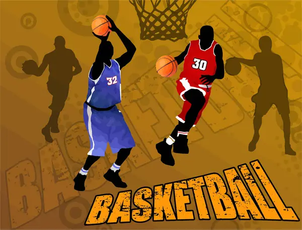 Basket Sport Vektor Illustration Bakgrund — Stock vektor