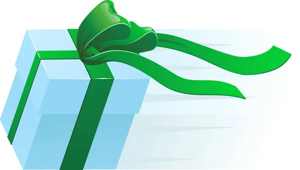 Подарочная Коробка Зеленой Лентой Векторный Дизайн — стоковый вектор
