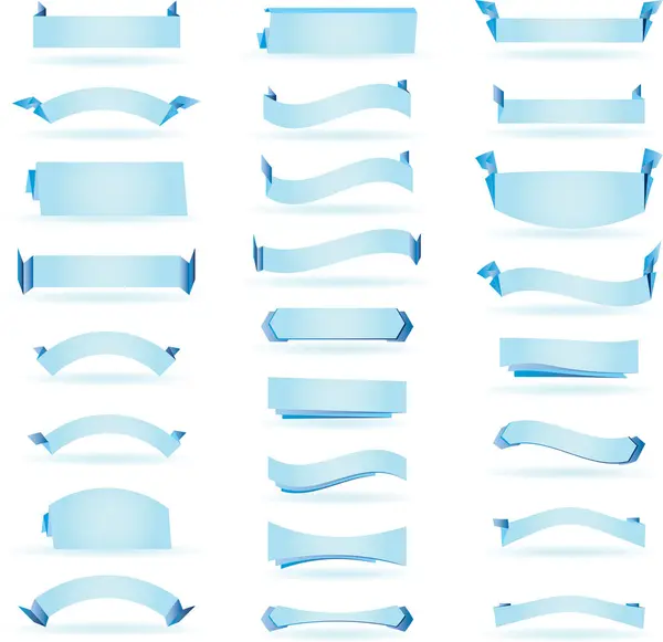 Ensemble Bannières Ruban Bleu — Image vectorielle