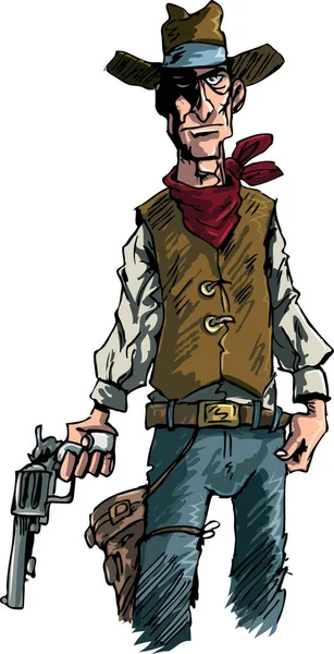 Cowboy Dos Desenhos Animados Uma Roupa Cowboy Uma Arma —  Vetores de Stock
