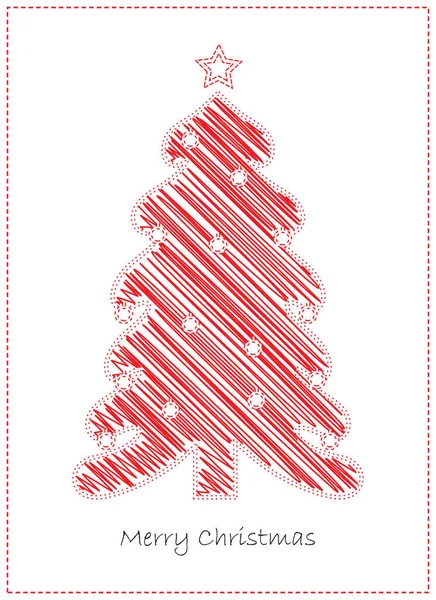 Рождественский Фон Красной Елкой Векторная Иллюстрация — стоковый вектор