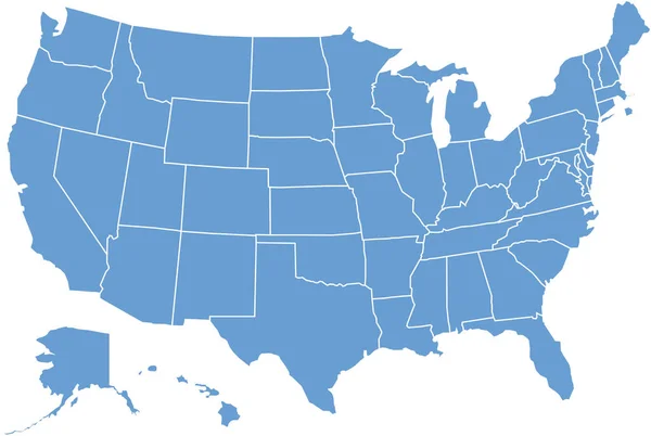 ハイライトされた青のアメリカの地図 — ストックベクタ