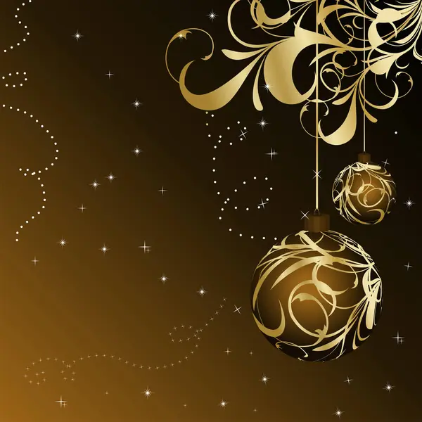 Χριστούγεννα Φόντο Μπάλες Και Αστέρια Διανυσματική Απεικόνιση — Διανυσματικό Αρχείο