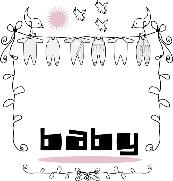 Fond Annonce Bébé Avec Bébé Garçon — Image vectorielle