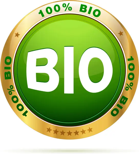 100 Percent Bio Badge Editable Vector Label — Stock Vector