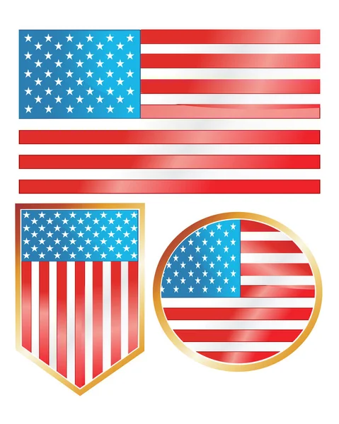 アメリカの国旗と国旗 — ストックベクタ
