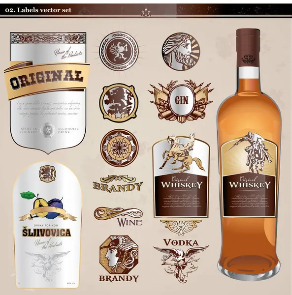 Vektor Vintage Whiskey Etikett — Stockvektor