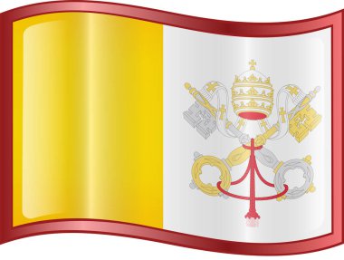 Vatikan Bayrak simgesi vektör illüstrasyon tasarımı