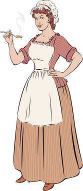 vintage style illustration of a beautiful girl