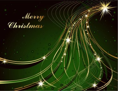 Altın toplu Noel tebrik kartı
