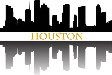 Houston şehir silüeti vektör çizimi
