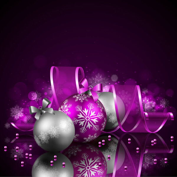 vector illustration of christmas balls with snowflakes