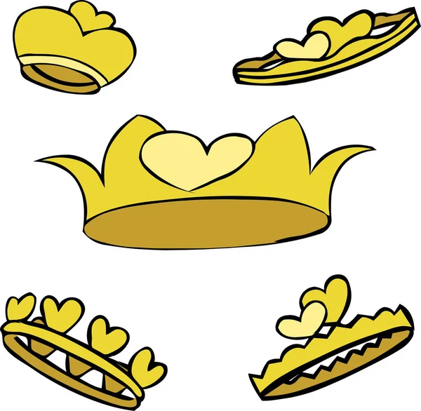 Crown Crowns White Background — Stok Vektör