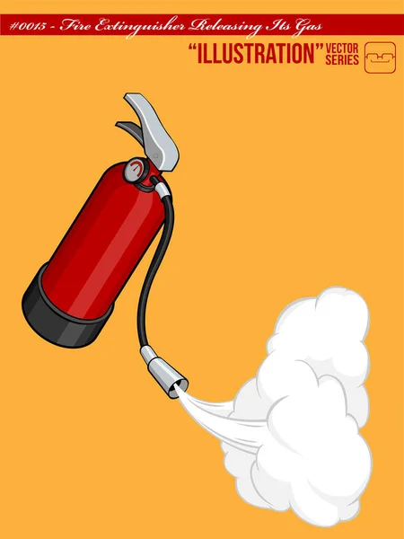 Vintage Fire Extinguisher Orange Background — Stock Vector