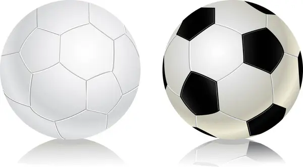 Soccer Balls Isolated White Background — Stock Vector