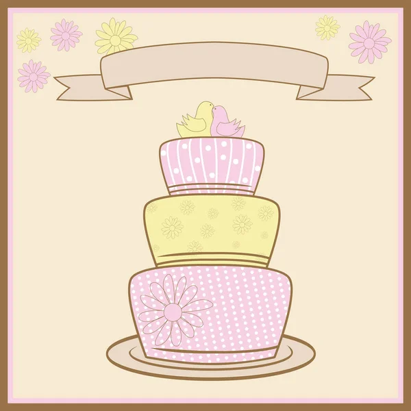 Vector Illustration Sweet Cake — Stock Vector