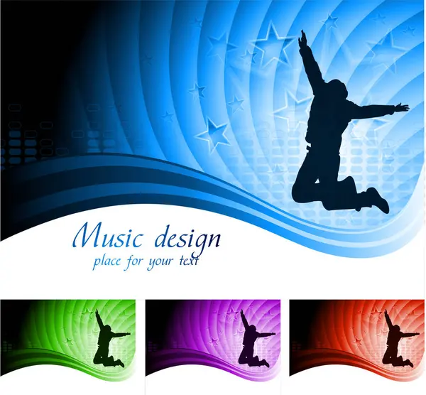 Abstract Vector Illustration Dancing Girl Music Design Banner Template — Stock Vector