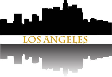 Los Angeles silueti silueti silueti, vektör illüstrasyonu