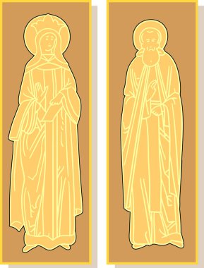 Hristiyan haçı ve İsa 'nın görüntüsü.