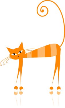 turuncu kedi karikatürü, illüstrasyon, beyaz arkaplanda vektör