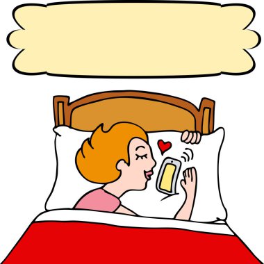 sevgiyle onun telefon ile uyuyan bir kadın görüntüsü.