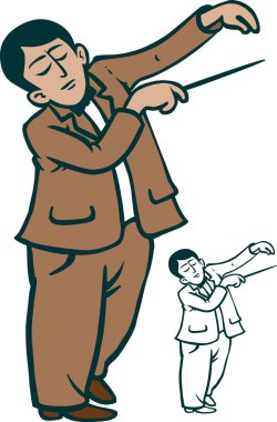 Dans eden bir adamın vektör çizimi