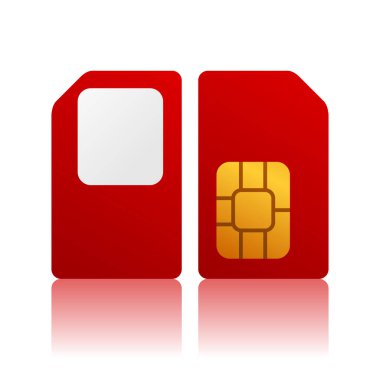 SIM kart simgesi. Vektör çizimi. beyaz üzerine izole