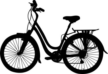 bisikletin siyah ve beyaz vektör çizimi