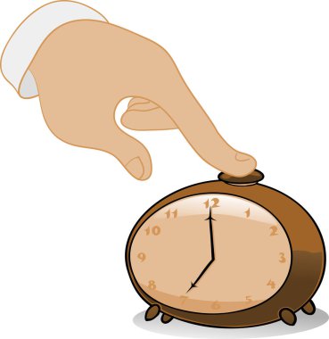 Beyaz arkaplanı olan bir saatin çizimi.