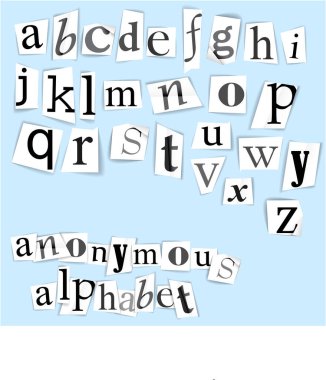 Kağıttan yapılmış alfabe