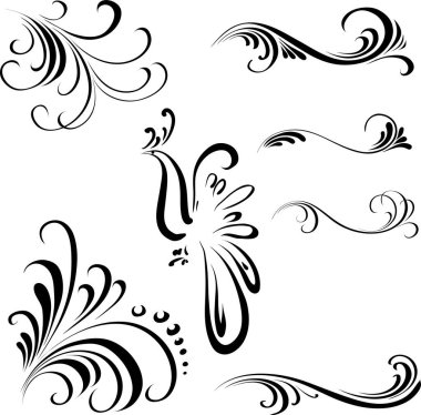 Dekoratif süslemeler vektör illüstrasyonu