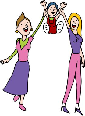 Üç kişilik aile - renk