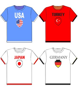 dünya bayrakları ve t-shirt tasarımı.