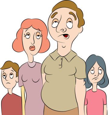 Çizgi film ailesinin vektör çizimi