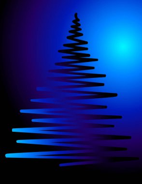 Mavi ışıklı Noel ağacı..