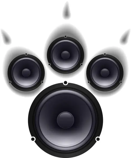 Speakers Paw Vector Illustration Simple Design — Stock Vector