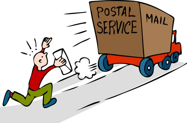 Cartoon Illustration Man Delivering Letter — Stock Vector